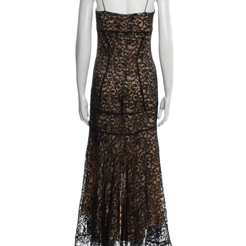 Nicole by Nicole Miller Black and Tan Asymmetrical High-Low Cocktail Dress - Picture 2 of 3